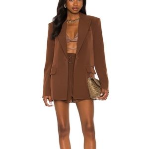 NEVER WORN SET: Camila Coehlo Morena Blazer (xxs) and Maricela Short (xs), brown